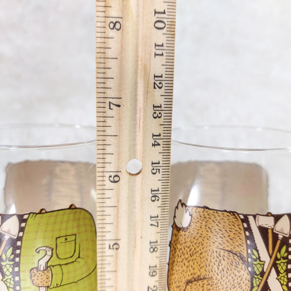 New Belgium Brewing Tulip Beer Glasses Snifter Pair 2014 Garden Rabbit - Picture 7 of 7